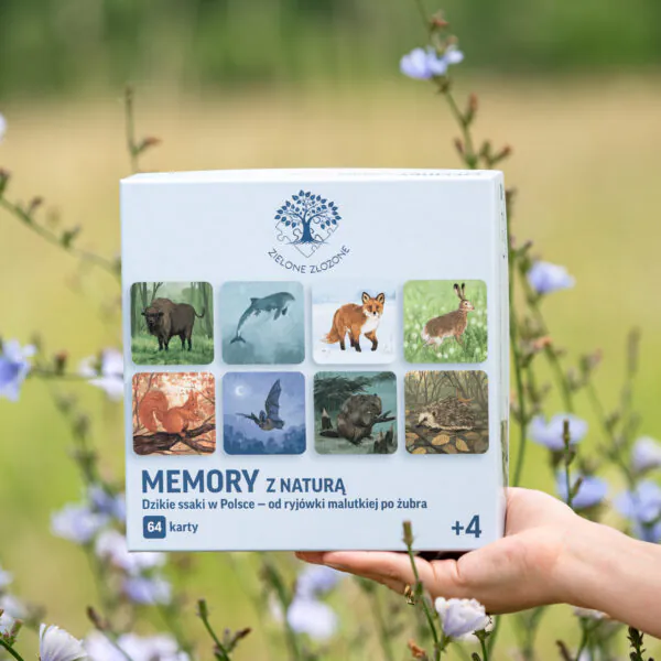 Gra memory, karty edukacyjne, kreatywny pomysł na prezent dla każdego miłośnika przyrody. Karty do nauki rozpoznawania gatunków łoś euroazjatycki, kret europejski, zębiełek karliczek, wydra europejska, kuna domowa, mysz domowa, wilk szary, szarytka morska, ryjówka malutka, nocek duży oraz inne.